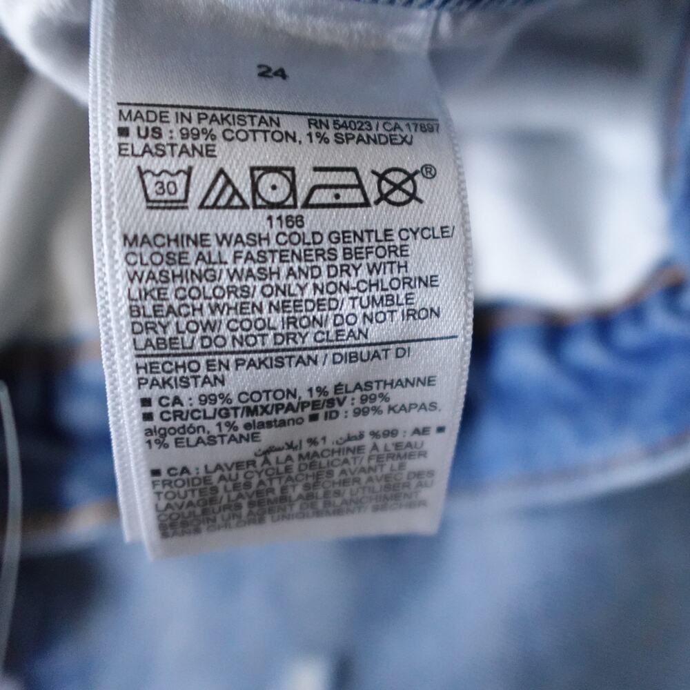 Old Navy High-Rise Button-Fly Sky-Hi Straight Raw-Hem Blue Jeans New size 24 - Picture 13 of 14